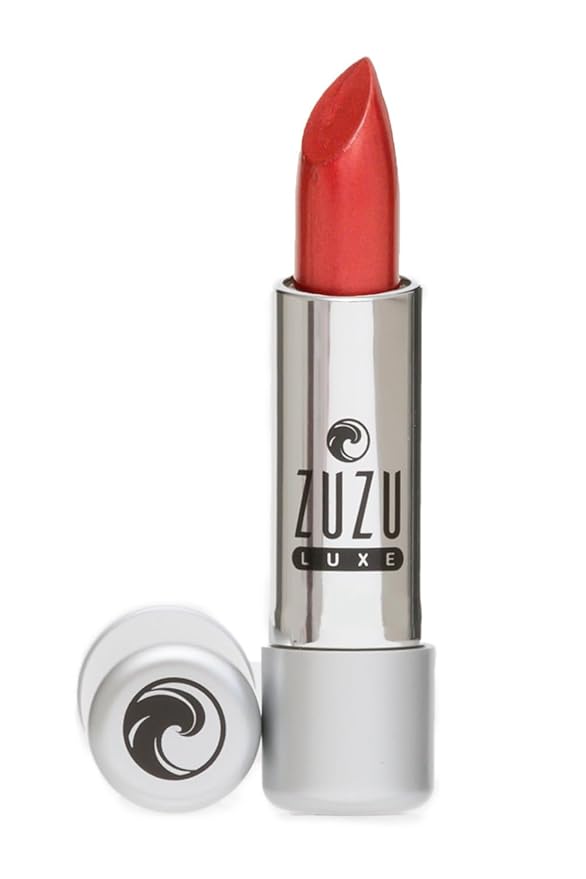 Zuzu Luxe Lip Color Lipstick (Sin - Reddish Brown/Warm Pearl) Natural Lipstick Paraben Free Vegan Gluten-free Cruelty-free Non GMO 0.13 oz