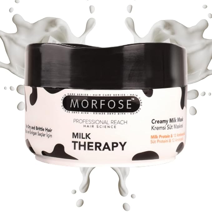 Morfose Professional Hair Mask for Dry Damaged or Brittle Strands 16.9 Fl oz (Milk Therapy)