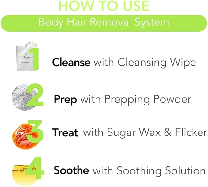 Sugar Me Smooth Body Sugar Wax Kit ? Gentle On Skin And Less Painful Hair Removal In A Simple System No Strips No Heat Water Soluble All-Natural Solution For All Skin &amp Hair Types