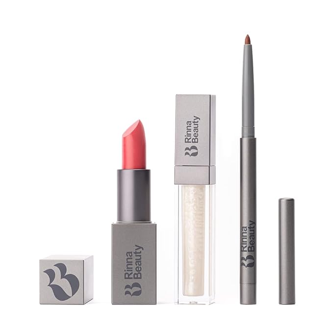 Rinna Beauty Icon Lip Kit - Amelia- All-in-one Lip Kit Includes Lipstick Lip Gloss Lip Liner - SWEET PINK look - Vegan Long-lasting Anti-aging &amp Moisturizing Cruelty-Free - 1 each