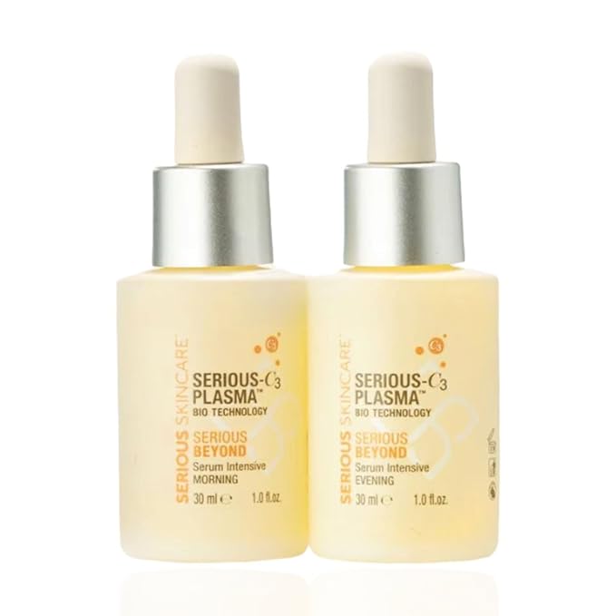 Serious Skincare - Beyond Intensive Vitamin C Serum for Face - 60 Day Facial Treatment for Healthy Glowing Skin and Brightening - Smoothes Lines Pores and Fades Dark Spots - 2 Piece Anti-Aging Set