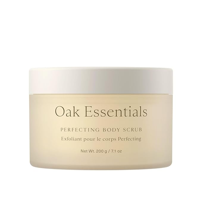 Oak Essentials Perfecting Body Scrub | Gentle Sugar Body Exfoliator for Visibly Smoother Softer Skin 7.1 Oz