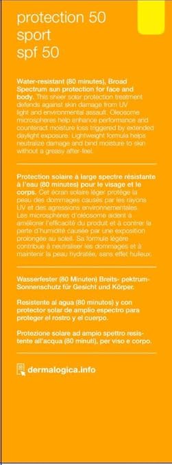 Dermalogica Protection 50 Sport SPF50 5.3 Fl Oz - Broad Spectrum Sunscreen Lotion for Face and Body
