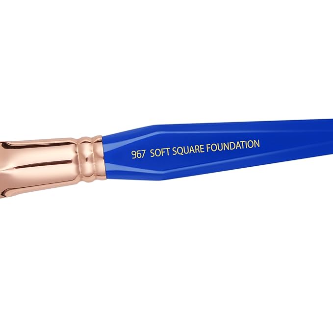 Bdellium Tools Professional Makeup Brush - Golden Triangle 967 Soft Square Foundation - With All-Vegan Synthetic Fibers For Creating a Flawless Complextion (Blue 1pc)