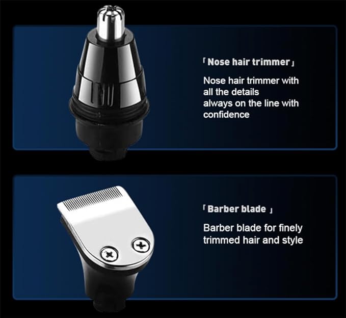 7D USB Rechargeable Electric Shaver for Men - 5 in 1 Waterproof with LCD Display Bald Head Shaver Wet Dry Razor (Grey)