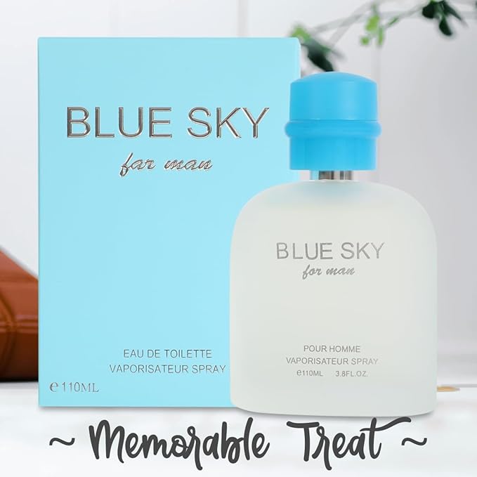 Valentine Milano &amp Blue Sky Men's Cologne Set Eau De Toilette 3.4 Fl Oz Each Citrus Fresh Musk Wood 2-Pack Gift Set for Men