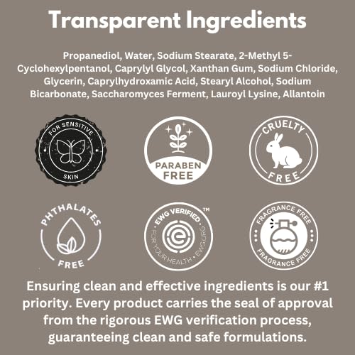 HygieneLab Fragrance-Free &amp Unscented Deodorant for Men ? EWG Verified Aluminum-Free Non-Toxic Odor Protection for Sensitive Skin (Fragrance Free)