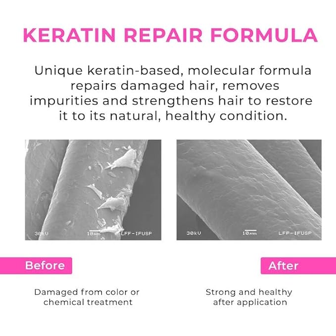 Kashmir Keratin Ceramic Hair Maskdeeply conditions dry damaged hair repairs with keratin making it soft frizz-free hydrated well-conditioned and adds shine.(16 oz)