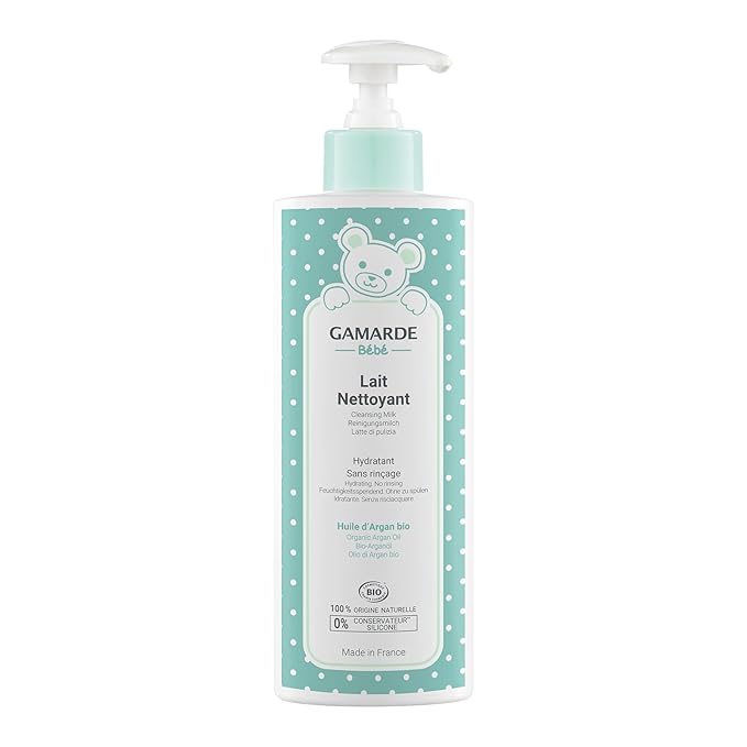 Gamarde Baby Cleansing Milk - No-Rinse Baby Bath - Soothes Redness Discomfort and Removes Impurities - Clean and Soft Skin - 13.52 oz Cleanser