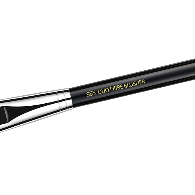 Bdellium Tools Professional Makeup Brush - Maestro Series 965 Duet Fiber Blusher - With Mix of Soft Synthetic &amp Natural Fibers For Applying Pop of Color (Black 1pc)