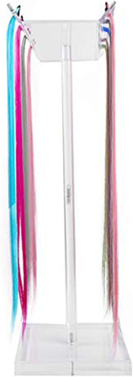 Zetiling Acrylic Hair Extension Holder Double Sided Transparent Hair Rack Stand for Wigs Adjustable Height Braiding Hair Separator Organizer Large Capacity Wall Mounted Installation