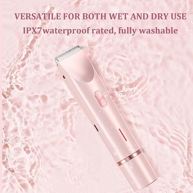 IUI Beauty Shaver IUI Beauty Electric Shaver 2-in-1 Painless Bikini Hair Trimmer Gentle &amp Safe on The Go Smooth and Painless IPX7 Waterproof Dual-Head Design Wet &amp Dry Use Leafverve(Pur