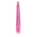 Hair Buns Hair Piece 24 Inch Braided Ponytail Multicolor Braid Extensions Rainbow Braided Hair Extensions Synthetic Wigs with Elastic Bands Hair Accessories For Girls (Color : APink Size : 24inch)