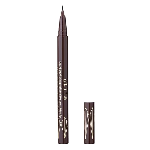 stila Waterproof Liquid Eye Liner Stay All Day Makeup with Fine Brush Tip Lasting Satin Finish Smudge-Proof &amp Transfer-Resistant