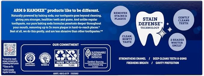 ARM &amp HAMMER Advance White Toothpaste Clean Mint Extreme Whitening 4.3 oz ( Pack of 6)