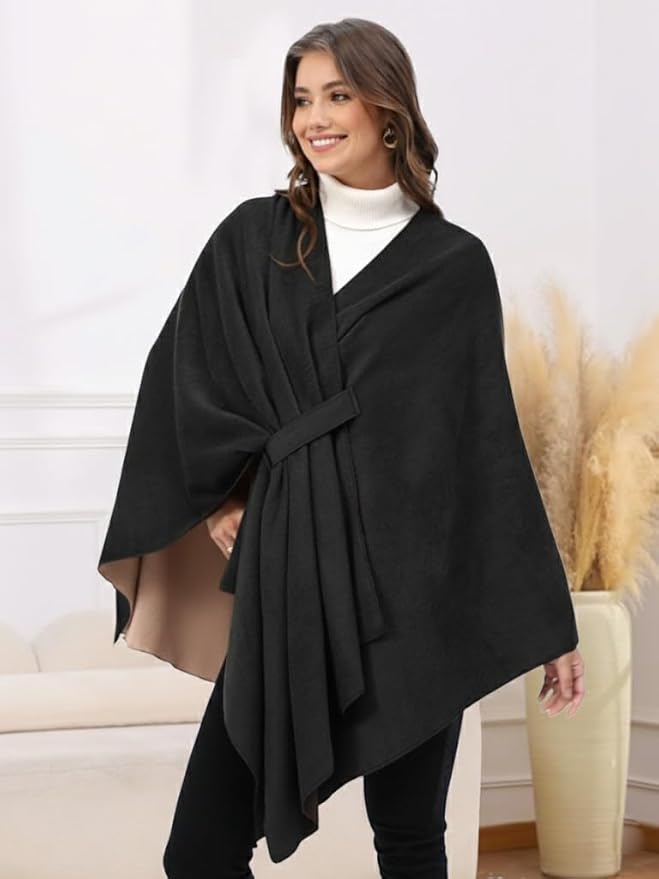 Moss Rose Women's Shawl Wrap Poncho Ruana Cape Open Front Cardigan Shawls for Fall Winter