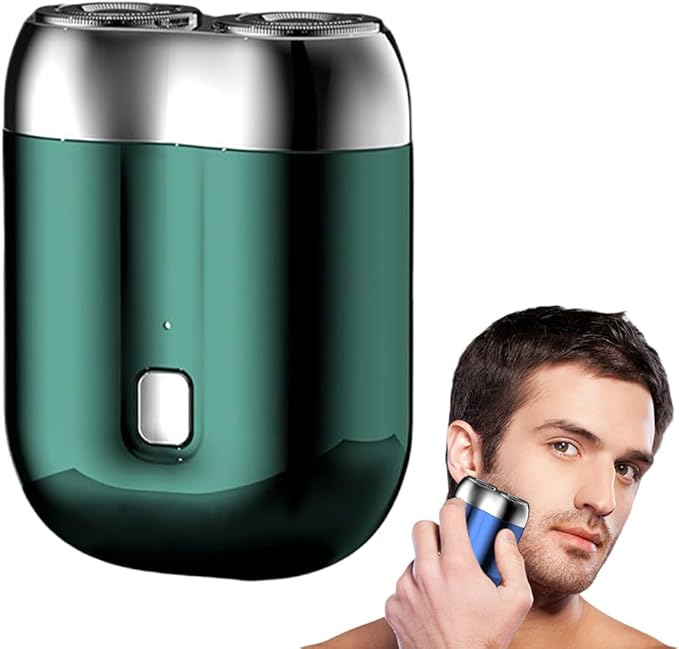 New Model Mini Dual-Head Electric Shaver for Men 2025 Upgraded Pocket Shaver USB Mini Shavers Washable Double Head Rechargeable Waterproof Compact for Travel (Green)