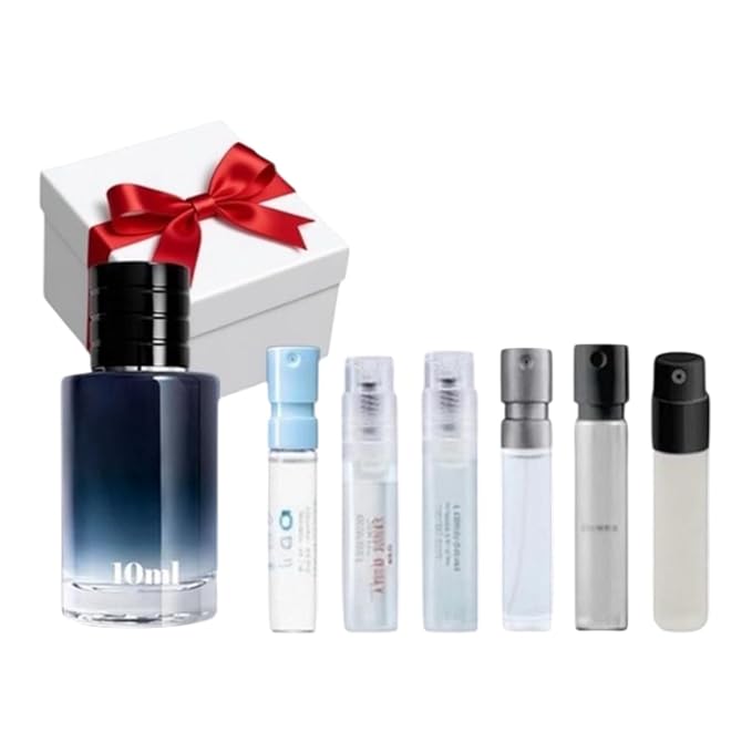 Holiday Gift Box for Men Men?™s Cologne Perfume Sampler Sets High End Designer Brand Fragrance Include 1 MINI 10ml/0.33fl.oz and 6 Random Vials