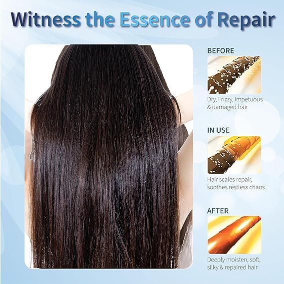 BTONE Keratin &amp Collagen Hair Mask - Damaged Hair Treatment Moisturizing &amp Nourishing Split Ends &amp Dandruff Care 11.8 Fl Oz (Pack of 3)