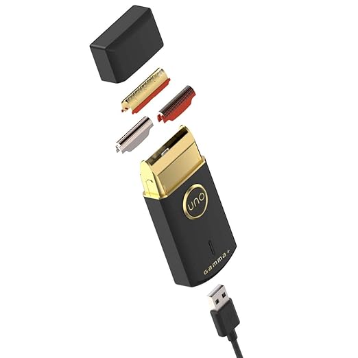 GAMMA+ Uno Mini-Sized Travel Cordless Mens Single Foil Shaver Micro-USB Rechargeable for Shorter Facial Stubble