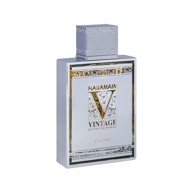 Al Haramain Vintage Silver - Perfumes for Women and Cologne for Men - Fresh Fragrance with Notes of Citrus and Mint - 3.33 oz Extrait De Parfum Spray