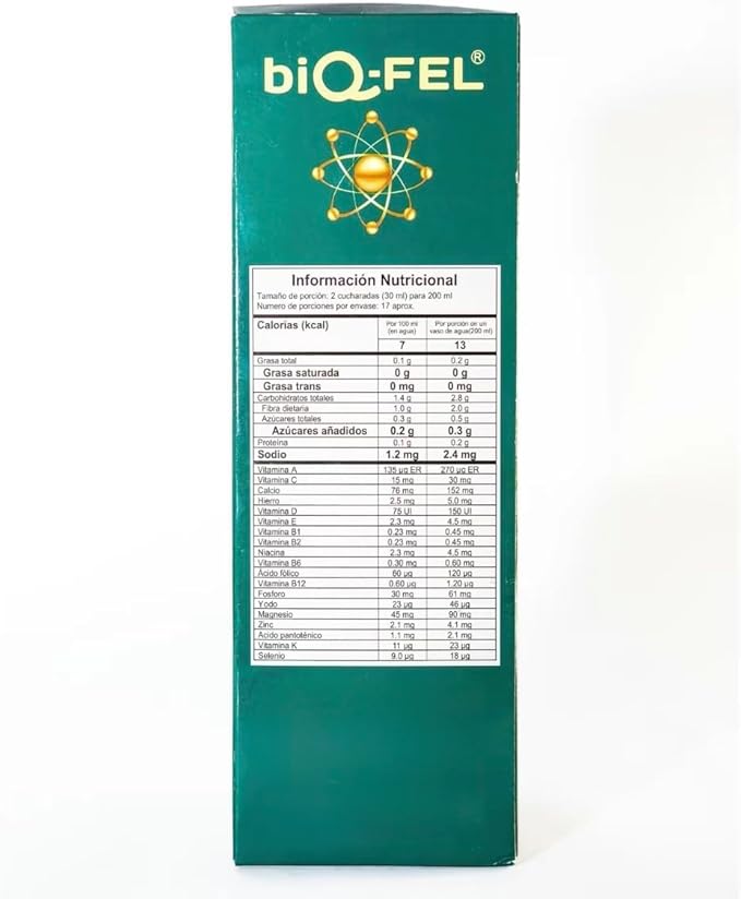 BiQFEL Daily Multivitamic for Men and Women Liquid Natural Extracts Energy Focus 500ml