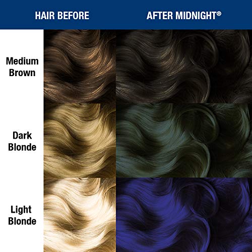MANIC PANIC Classic After Midnight Semi Permanent Hair Color - Dark Blue Hair Dye for Women &amp Men That Lasts 4-6 Weeks - Vegan Ammonia &amp Cruelty-Free - Create &amp Mix Custom Shades (4oz / 2