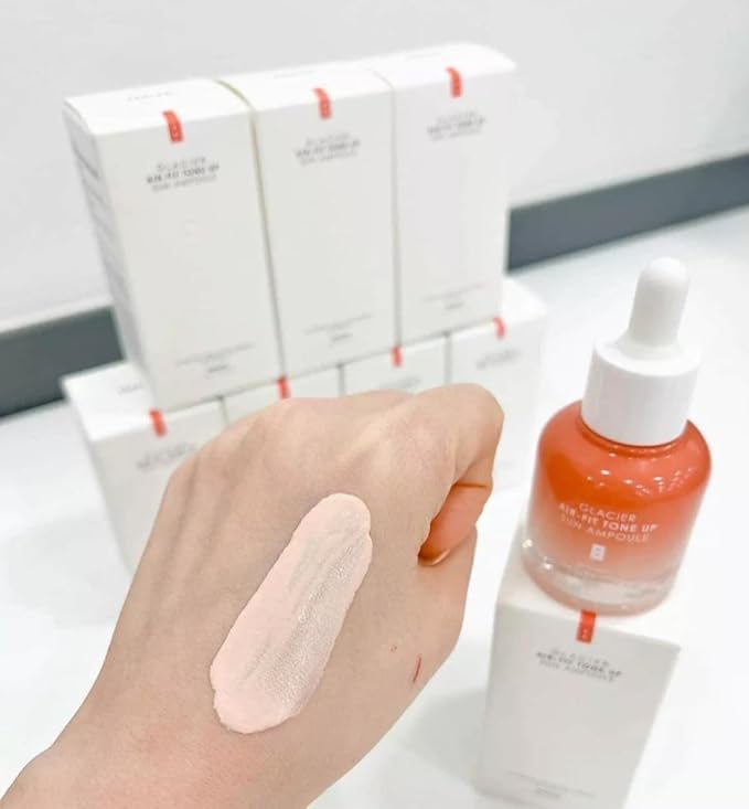 123 UBuy Shop_Korea Glacier Air-Fit UV Protect Tone-Up Sun Ampoule 30ml SPF50+/PA+++ Daily Tone-up Sun Care and Foundation free for Make-up.