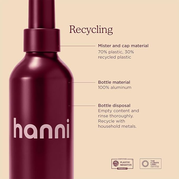 HANNI Water Balm Hydrating Body Mist Moisturizer Spray with Hyaluronic Acid for All Skin Types Lotion Replacement 200 mL / 6.76 fl oz