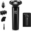 Electric Razor for Men 3D Floating HeadsProfessional Electric shavers for Men IPX8 Waterproof USB Travel Lock &amp Multifunctional Grooming Kit (Nose/Hair Trimmer Brush Accessories)