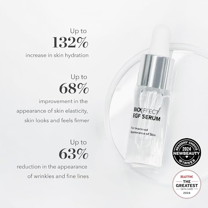 BIOEFFECT EGF Serum Treatment Duo with Hyaluronic Acid Enhance Skin with Moisturizing Firming Wrinkle-Fighting Treatment for Face And Neck Day And Night Best Derma Roller Facial Serum