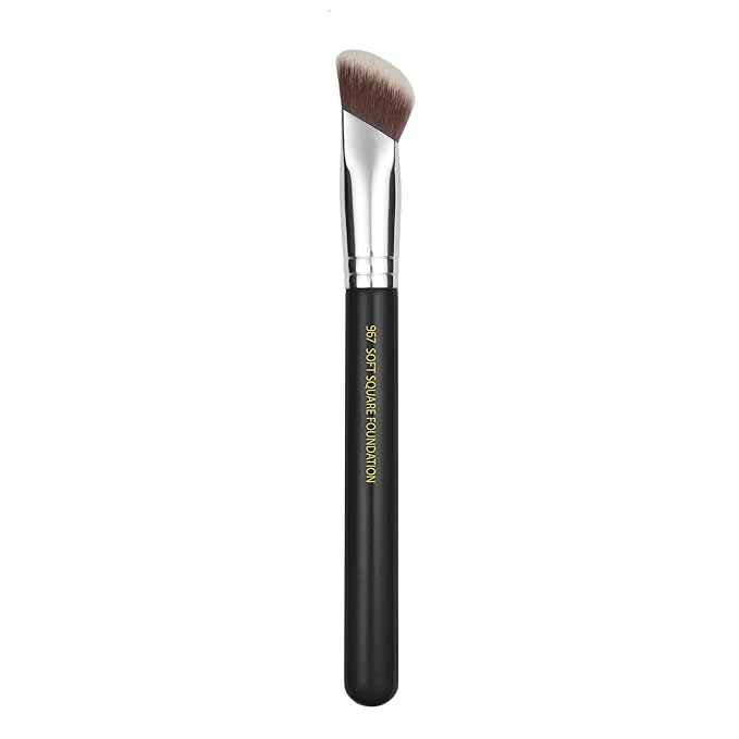 Bdellium Tools Professional Makeup Brush - Maestro Series 967 Soft Square Foundation - With All-Vegan Synthetic Fibers For Creating a Flawless Complextion (Black 1pc)