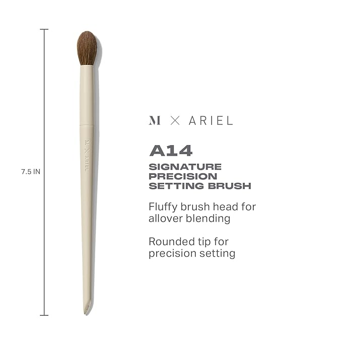 Morphe x Ariel Full Makeup Brush Collection - Includes A24 Foundation A58 Cream Contour A19 Dual-Ended Concealer A14 Precision Setting and A22 Blush Brushes (5 Piece Set)