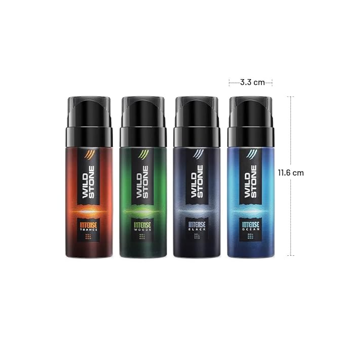 Wild Stone CODE Travel Pack with Iridium Titanium Steel and Copper Perfume Body Spray for Men Pack of 4 (40ml each) | Gift Set for Men