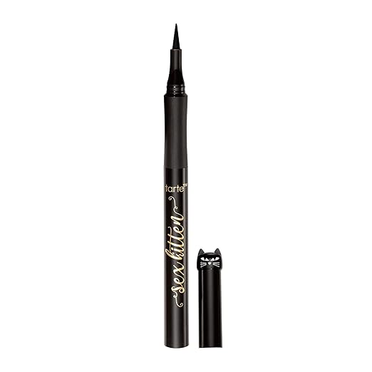 tarte Sex Kitten Liquid Liner ? Black Full Size Liquid Eyeliner Pen with Castor Oil for Bold Nourished Lashes Waterproof All-Day Wear Easy to Apply Vegan &amp Cruelty Free