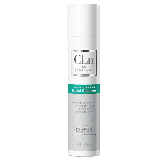 CLn® Facial Cleanser - Hydrating Facial Cleanser with Glycerin For Skin Prone to Dryness Eczema Redness Irritation &amp Acne Sensitivity Fragrance-Free &amp Paraben-Free 3.4 fl. oz.