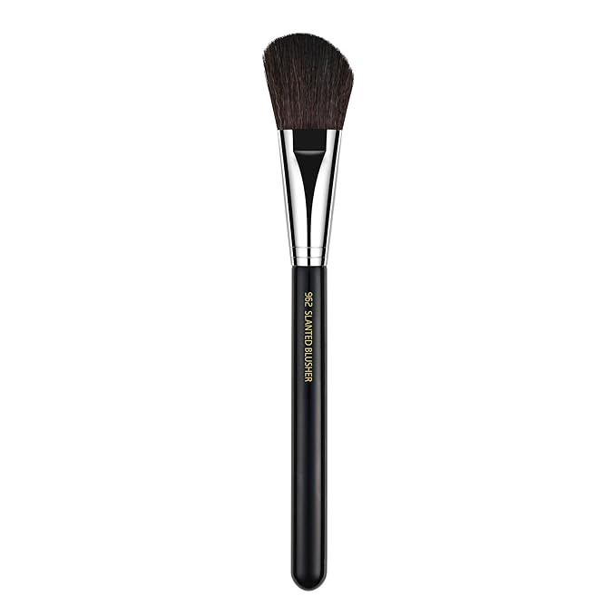 Bdellium Tools Professional Makeup Brush - Maestro Series 962 Slanted Blusher - With Mix of Soft Synthetic &amp Natural Fibers For Contour &amp Highlight (Black 1pc)