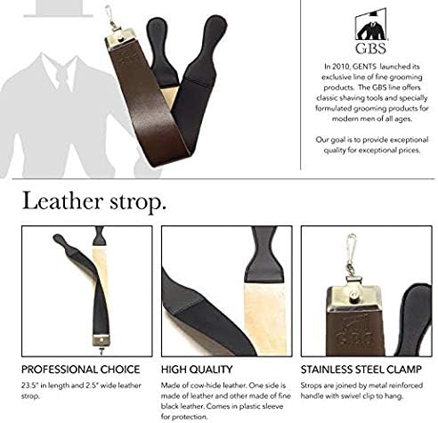 G.B.S Men Professional Shaving Kit Box- Rust Free Stainless Shaving Razor with Wooden Handle Wooden Soap Bowl Shaving Brush Leather Strop - A Full Package for Men?™s Shaving