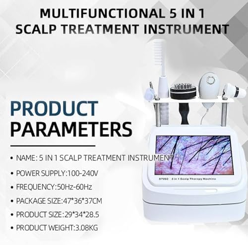 10 Inch Multifunctional Hair Analyzer | Scalp Detector &amp Follicle Tester | Moisture Oil &amp Flexibility Monitor | Ideal for Hair Loss Treatment (White)