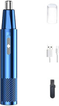 2-in-1 Rechargeable Electric Nose Hair Clipper Unisex Fully Automatic Washable Trimmer with Multi-Kinetic Shaving(Blue Single nose hair A)