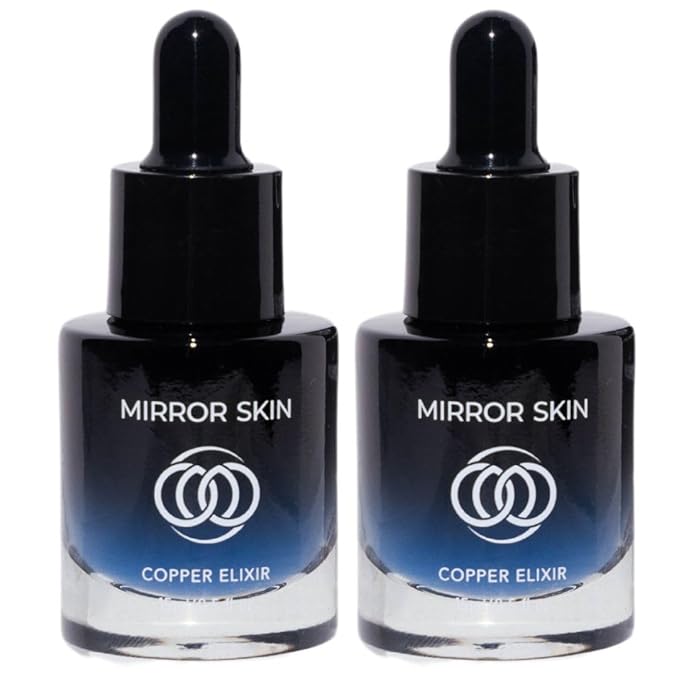 Copper Peptides Face Serum - Boost Collagen &amp Cell Renewal - Firm Tone &amp Glow - Shea Butter Witch Hazel &amp Apple Stem Cells - Facial Skin Care Products Beauty &amp Self Care - (2 Pack)