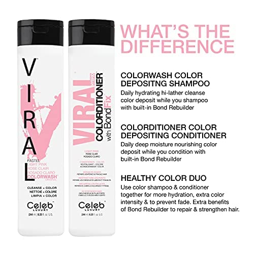 Celeb Luxury Colorwash Color Depositing Shampoo - Color Refresher Vegan Hair Dye Bondfix Bond Rebuilder Viral and Gem Lites