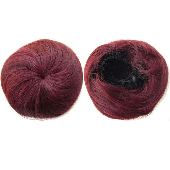 EARSHOT Hair Buns Hair Piece 1 Pack Donut Bun with Drawstring Ponytail Hair Extensions Synthetic Curly Bun Wig Hair Slices Hair Bun for Women Hair Accessories For Girls (Color : #99J)