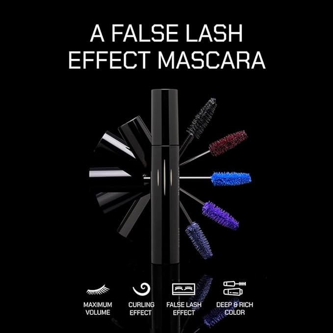 Radiant Professional Lengthening Mascara with silicone brush ? Smudge-Proof Curl Mascara Volume and Length for Sensitive Eyes Cruelty Free Ideal for Mature &amp Young Women 0.43 oz (03 Blue)