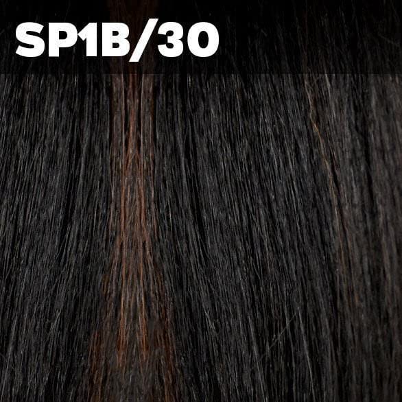 VANESSA Honey-2 Deep &amp Wide Lace Front Medium Long Length Wavy Style Human Hair Blend Wig - T2HB DENON (SP1B/30)