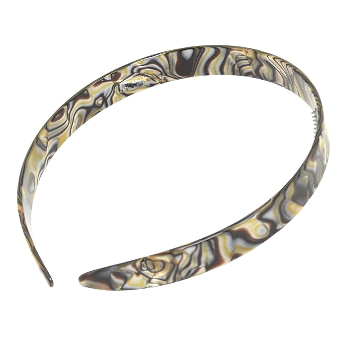 French Amie Wide 1/2 Celluloid Handmade French Hair Head bands Fashion Headbands for Women Very Flexible Strong Hold Grip Headbands Non Slip Durable Styling Girls Paris Women's Hair Accessories Made