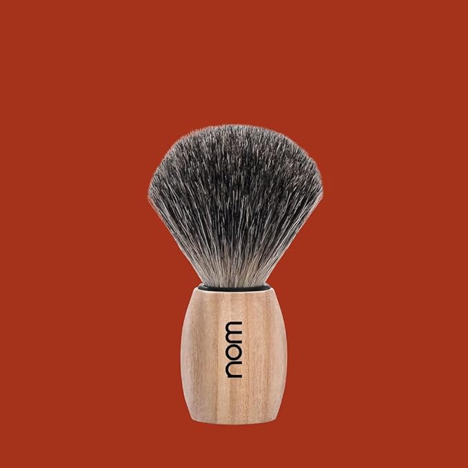 NOM OLE shaving brush | Pure Badger Shave Brush for Shaving soaps and creams | exfoliating shaving brush | Pure Ash handle