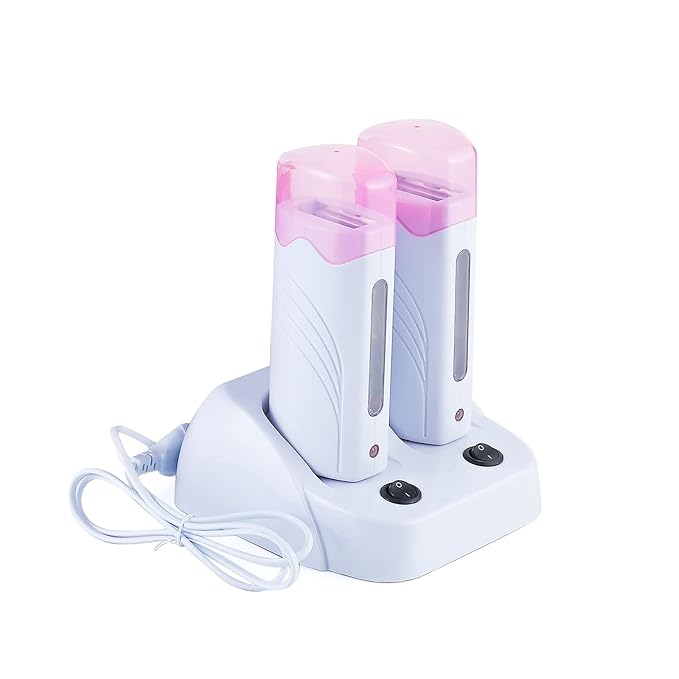 110V Roll On Wax Warmer for Hair Removal Double Wax Roller Heater Home Waxing Kit for Women and Men