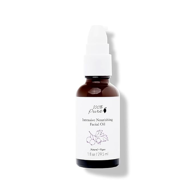 100% PURE Intensive Nourish Facial Oil Hydrating Face &amp Body Moisturizer Natural Illuminating Dry Skincare for Women &amp Men - Vegan - 1oz