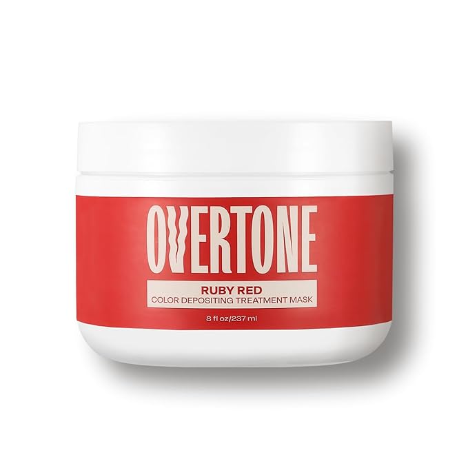 Overtone Semi Permanent Hair Color Conditioner Extreme Red is now Ruby Red 8 oz Nourishing Damage-Free Color Depositing Mask for All Hair Types with Shea Butter &amp Coconut Oil Cruelty-Free